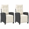 vidaXL Reclining Garden Chair Set of 2 Black - 2 of 4