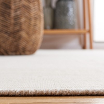 Beige 3' x 5' Handmade Flatweave Wool Rug