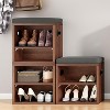 AZL1 Life Concept Shoe Bench Entrywaywith Cushion Shoe Benches Storage Seating Seat Entryway Shoe Rack Entryway Show Racks, Beige, 15.35"*11.4"*16" - 2 of 4