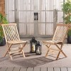Marcus Teak Folding Chair Indoor/Outdoor (Set Of 2) - PAT6600 - Natural - Safavieh - 3 of 4