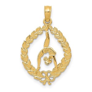 Black Bow Jewelry 14k Yellow Gold Framed Gymnast Pendant - 1 of 4