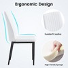 Set of 6 Modern Dining Chairs with Faux Leather Upholstered Seat and Metal Legs, Black/White-ModernLuxe - 2 of 4