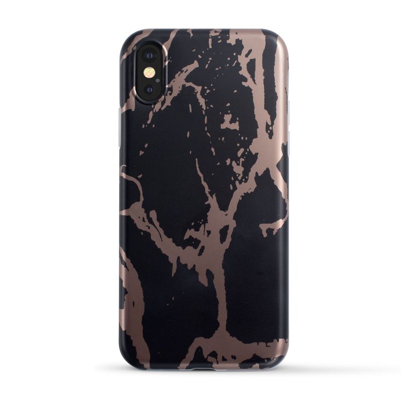 Insten Protective Marble & Rose Gold Design IMD TPU Phone Case for Apple iPhone XS / iPhone X, 3 of 10