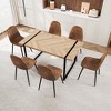 NicBex Dining Table Set for 6 Modern Dining Table with MDF Tabletop, Metal Frame and 6 Suede Chairs for Kitchen - 3 of 4
