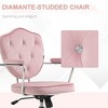 Cute Office Chair, Desk Chair with Button Tufted Velvet-feel Fabric, Swivel Computer Vanity Chair - 4 of 4