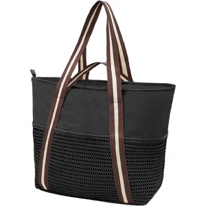 FATMOON Beach Tote Bag Waterproof Sandproof Mesh Swiming Pool Bag with Zipper for Summer Vacation - 1 of 4