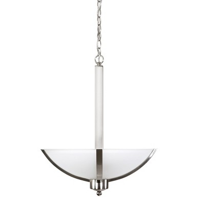 Yosemite Home Decor 107-3B-16AWSS Alta Peak Collection Three Light Bowl Chandelier, Satin Steel, 21" H x 16" W x 16" D