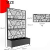 Metal Planter Box with Trellis, Galvanized Privacy Screen with Wheels, Planter Box with Drainage Hole for Plants, Standing Growing Bed - 2 of 4