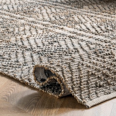 Handmade Dark Grey Tufted Diamond 5x8 Area Rug