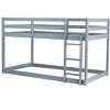 NicBex Twin over Twin Bunk Bed Wooden Bed Frame Low Height Design with Ladder and Full Length Guardrail, No Box Spring Required - 3 of 4