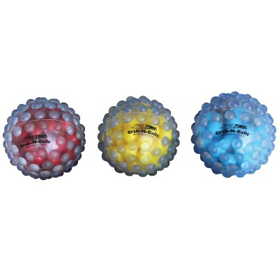 Sportime Soft Gel Grab-N-Balls, 4 Inches, PVC, Assorted Colors, set of 3