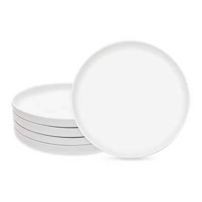 Okuna Outpost 4 Pack Ceramic Dinner Plates,  Serving Dinnerware Dishes (8 Inches, White)