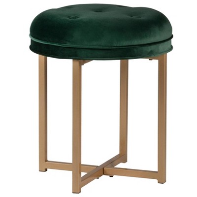 Tufted Backless Velvet Vanity Stool Emerald - Hillsdale Furniture