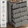 Fluted 5 Drawer Dresser for Bedroom, 42.9 Inch Tall Modern Nightstand Wooden Chest of Drawers with Gold Handles - 4 of 4