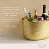 Twine Gold Hammered Tub - Large Drink Beverage Tub Chiller, Wine, Beer & Drink Bucket for Parties in 4 Gallon Capacity, Gold - 2 of 4