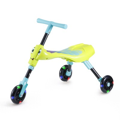 Mookie Scuttlebug Firefly Ride-On with Motion-Powered Light-Up Wheels – Foldable and Lightweight