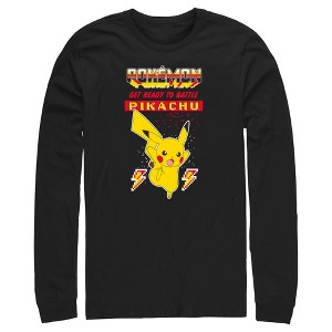 Men's Pokemon Get Ready to Battle Pikachu Retro Long Sleeve Shirt - 1 of 4