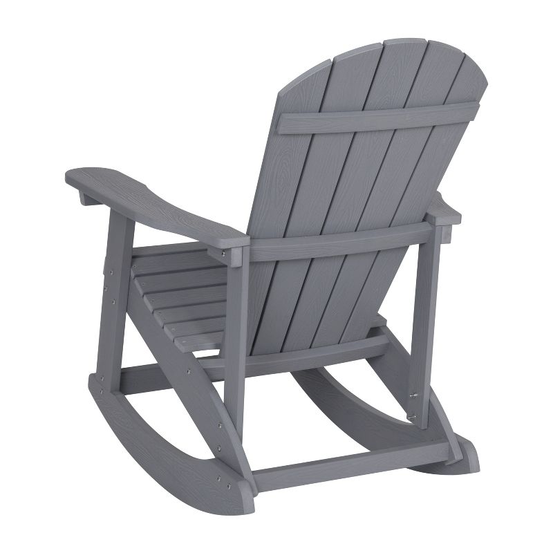 Flash Furniture Savannah All-Weather Poly Resin Wood Adirondack Rocking Chair with Rust Resistant Stainless Steel Hardware, 4 of 18
