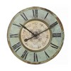 Storied Home Decorative Round Wood Wall Clock with Distressed Finish, Mint Green - 3 of 4