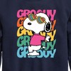Boys' - Peanuts - Groovy Stacked Graphic Long Sleeve Fleece Sweatshirt - 2 of 4
