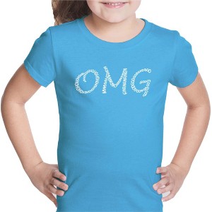 LA Pop Art Girl's Word Art T-shirt - OMG - 1 of 4