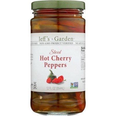Jeff's Naturals Sliced Hot Cherry Peppers, Gluten Free & Non-GMO, 12 Oz (Pack of 6)