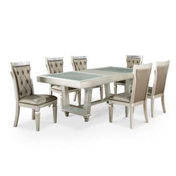 7pc Jenra Expandable Top Dining Set Champagne/Warm Gray - HOMES: Inside + Out
