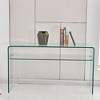 Transparent Tempered Glass Console Table, Rounded Edge Sofa Table & Study Desk - 2 of 4