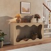 63" Narrow Farmhouse Console Table w/ Storage - Brown Wood Industrial Sofa Table for Entryway, Hallway, Foyer & Living Room - 3 of 4