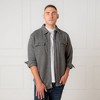 Hope & Henry Men's Long Sleeve Quilted Shirt Jacket, Quilted Dark Gray Heather, Small - 2 of 4