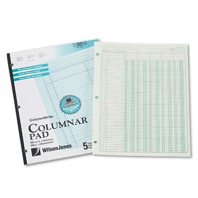 Wilson Jones Accounting Pad Five Eight-Unit Columns 8-1/2 x 11 50-Sheet Pad G7205A