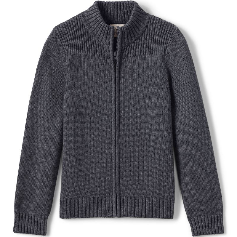 Lands' End School Uniform Kids Cotton Modal Zip Front Cardigan Sweater, 1 of 6