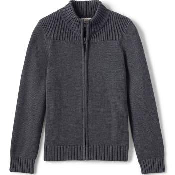 Lands' End School Uniform Kids Cotton Modal Zip Front Cardigan Sweater