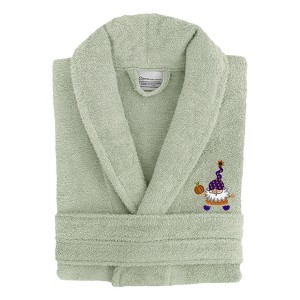 Linum Home Textiles 100% Turkish Cotton Unisex Terry Embroidered Bath Robe - Halloween Gnomes - 1 of 3