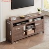 TV Stand for 63 in, Entertainment Center with Adjustable Shelves, Farmhouse TV Stand with Cabinet Doors,for Living Room, Bedroom - 2 of 4