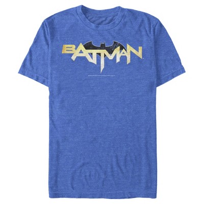 Men's Batman Logo Messy Text T-Shirt