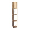 Natural Wood Shelf Floor Lamp with Fabric Shade – Bedroom & Living Room Ready - 4 of 4