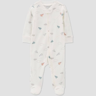 Image of Carter's Just One You® Baby Boys' Planes Footed Pajama - Ivory 9M