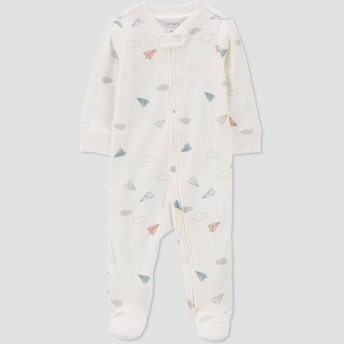Carter's Just One You® Baby Boys' Planes Footed Pajama - Ivory 3m