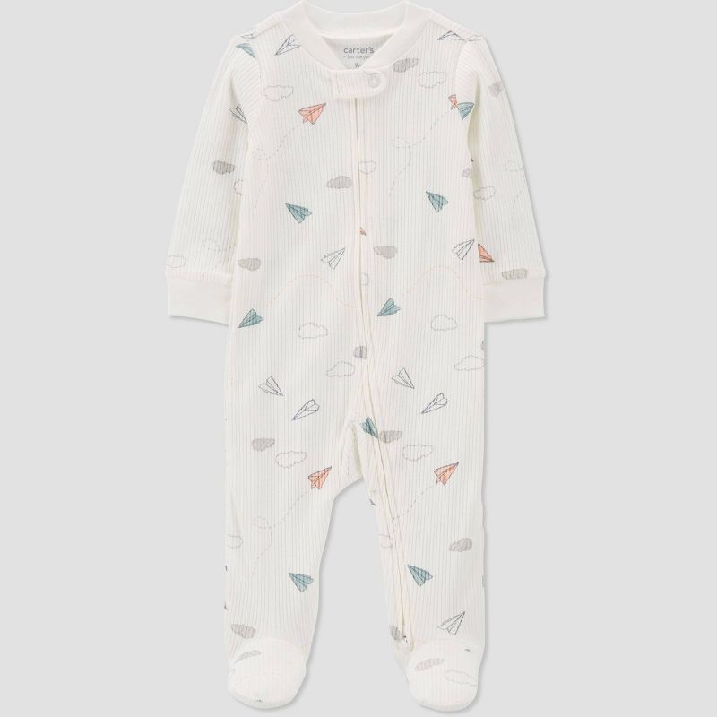 Carter's Just One You® Baby Boys' Planes Footed Pajama - Ivory, 1 of 4