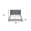 HomeRoots Gray Tufted Upholstered Queen Bed Frame With LED Lighting And USB - 3 of 4
