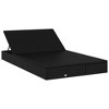vidaXL 2-Person Sunbed with Cushions Black Poly Rattan - 3 of 4