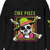 One Piece Neon Skull Adult Black Long Sleeve Tee - 2 of 4