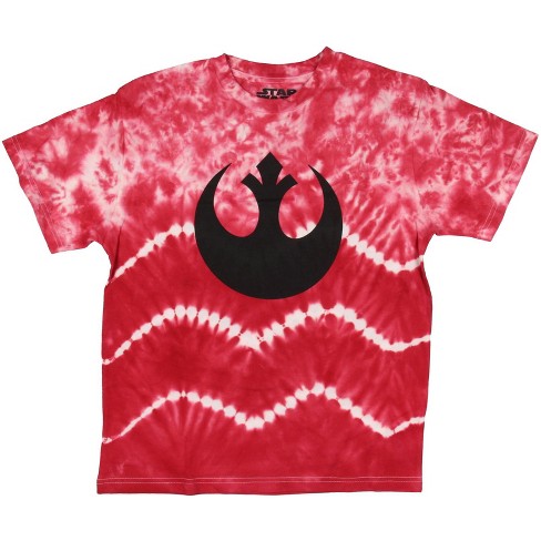 Star Wars Boys Rebel Alliance Symbol Tie Dye Red White Black T-shirt 