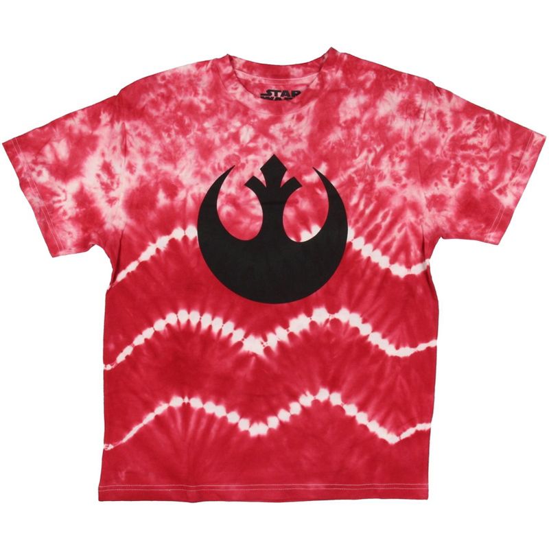 Star Wars Boys Rebel Alliance Symbol Tie Dye Red White Black T-Shirt Kids, 1 of 5