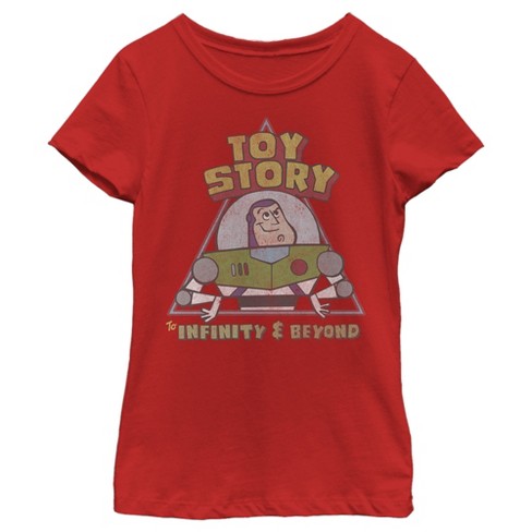 Girl's Toy Story Infinity And Beyond Buzz T-shirt - Red - Medium : Target