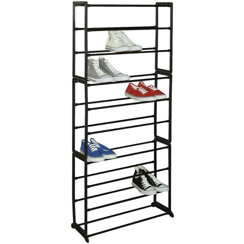 Home Basics Easy Assemble Space Saving 30 Pair Shoe Tower Multi Purpose Storage Rack Black Target