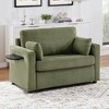 Convertible Chaise Lounge Twin Size Sofa Bed Sleeper Sofa Loveseat with Foldable Mattress, Foldable Side Table, Storage Pocket & USB Ports-ModernLuxe - 2 of 4