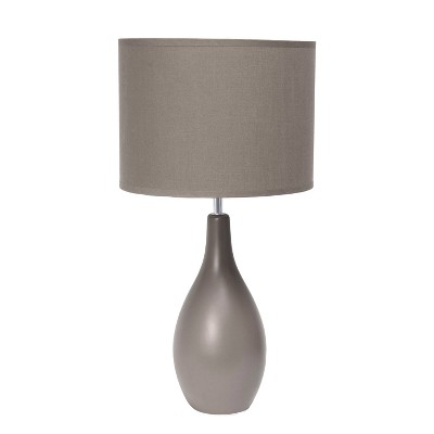 Oval Bowling Pin Base Ceramic Table Lamp Gray - Simple Designs: For ...