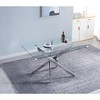 NicBex 63"/51.2" Modern Rectangle Dining Table for 4-6 Seaters,Kitchen Table with Glass Tabletop and Base for Kitchen,Silver/Gold - 3 of 4